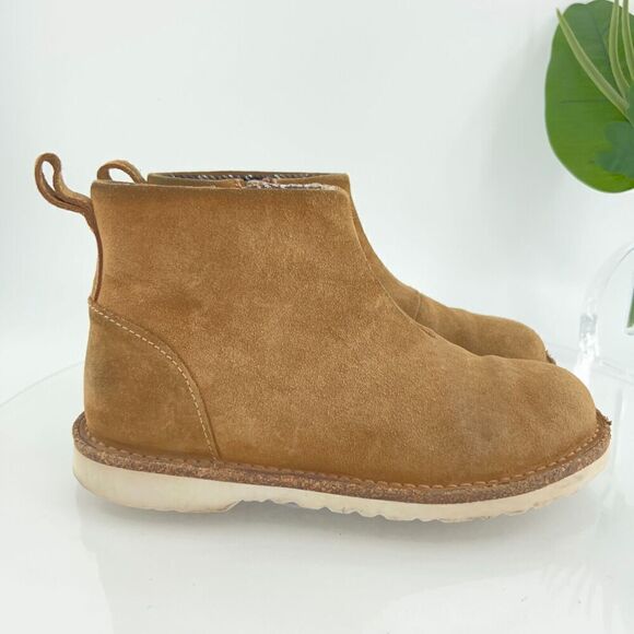 Birkenstock Melrose Ankle Boots Women's Size 37 6 Brown  Suede Leather Side Zip - Picture 3 of 16
